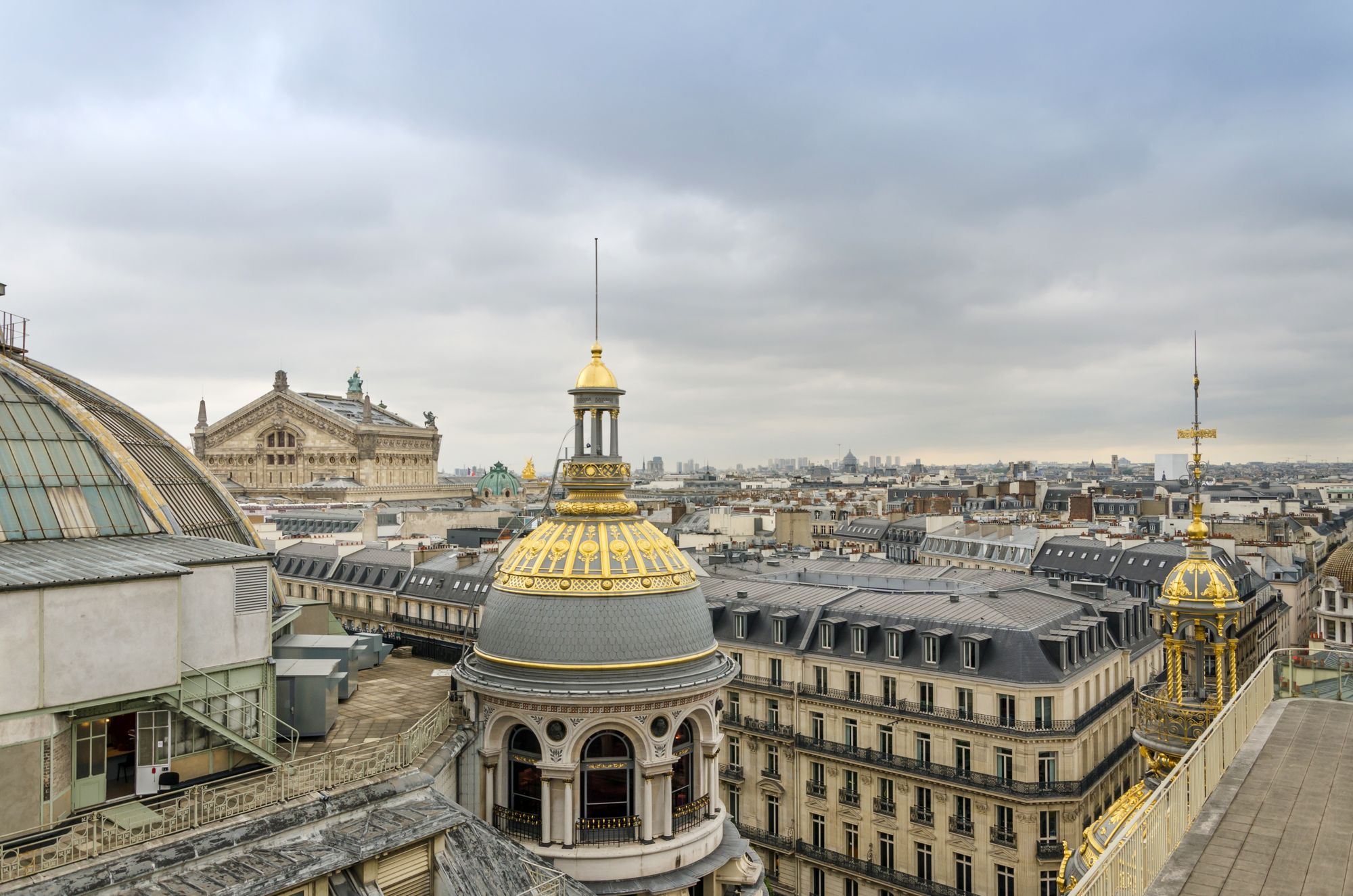 A rooftop view of the Opera House (Palais Garnier)